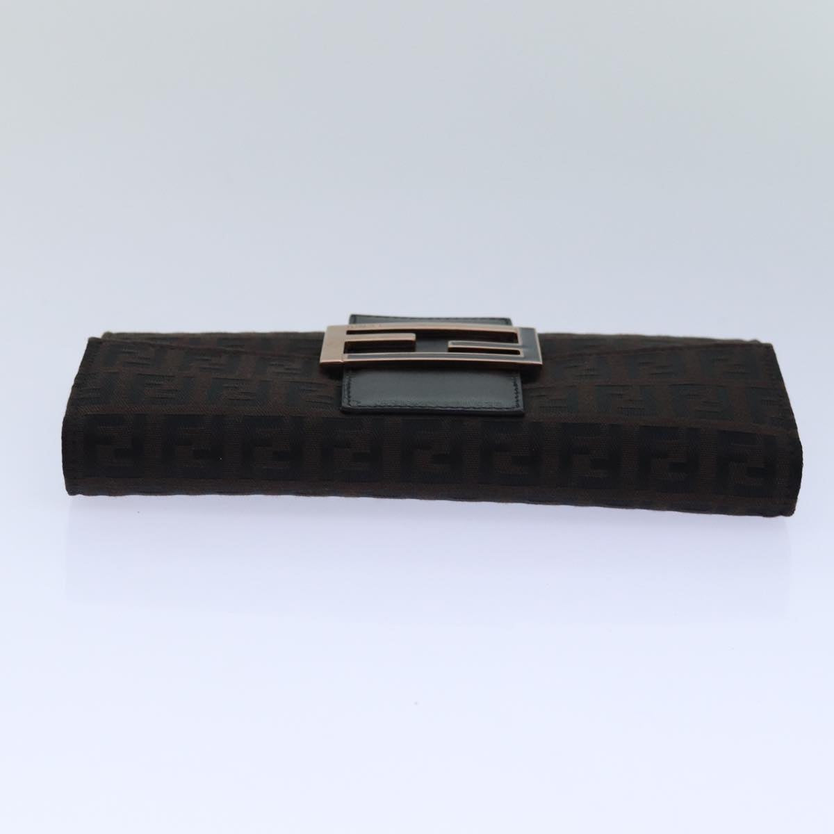 FENDI Zucchino Canvas Long Wallet Brown am6703