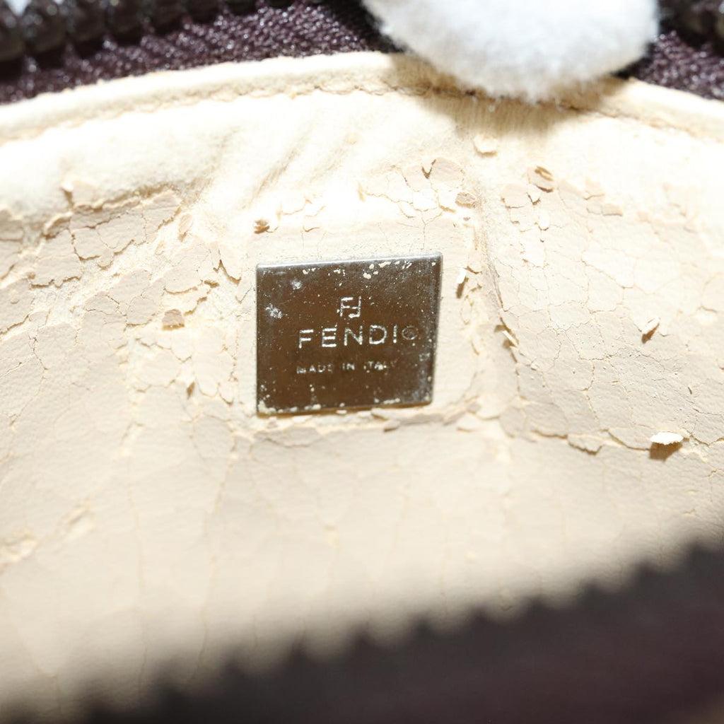 FENDI Zucca Canvas Hand Bag Brown Black am6704