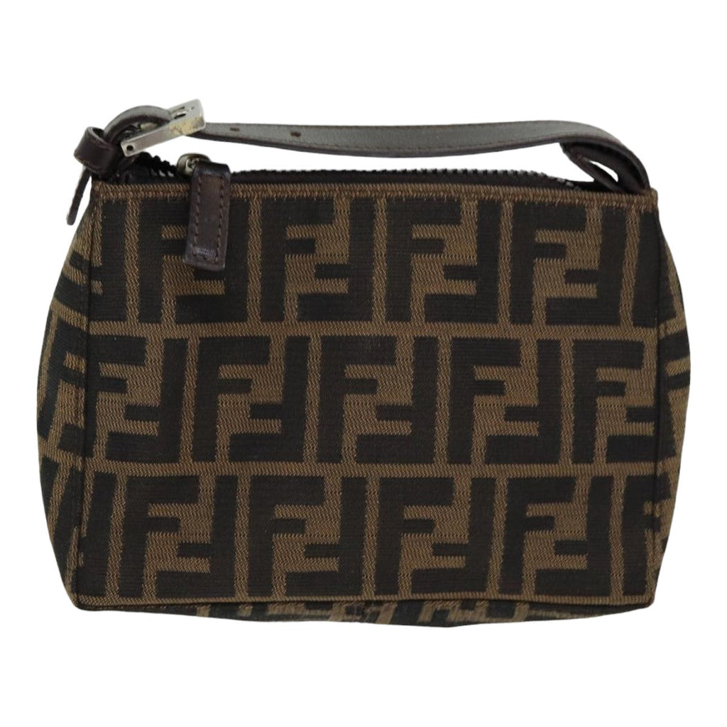 FENDI Zucca Canvas Hand Bag Brown Black am6704