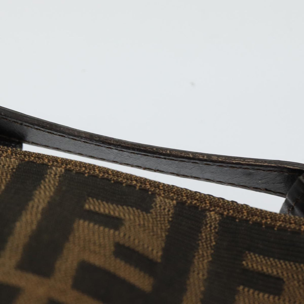 FENDI Zucca Canvas Hand Bag Brown Black am6704