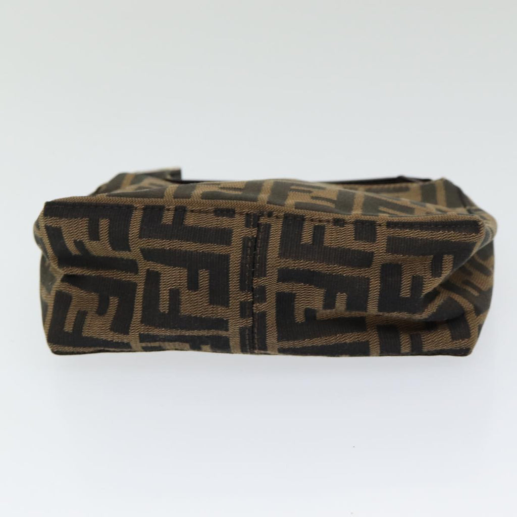 FENDI Zucca Canvas Hand Bag Brown Black am6704