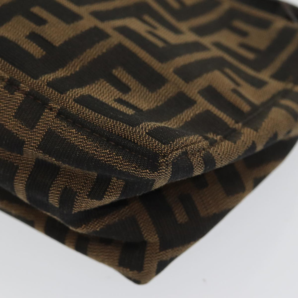 FENDI Zucca Canvas Hand Bag Brown Black am6704