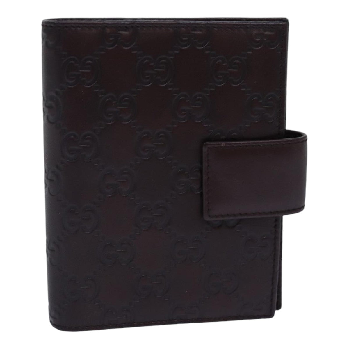 GUCCI GG Canvas Guccissima Day Planner Cover Brown Silver 115240 am6719