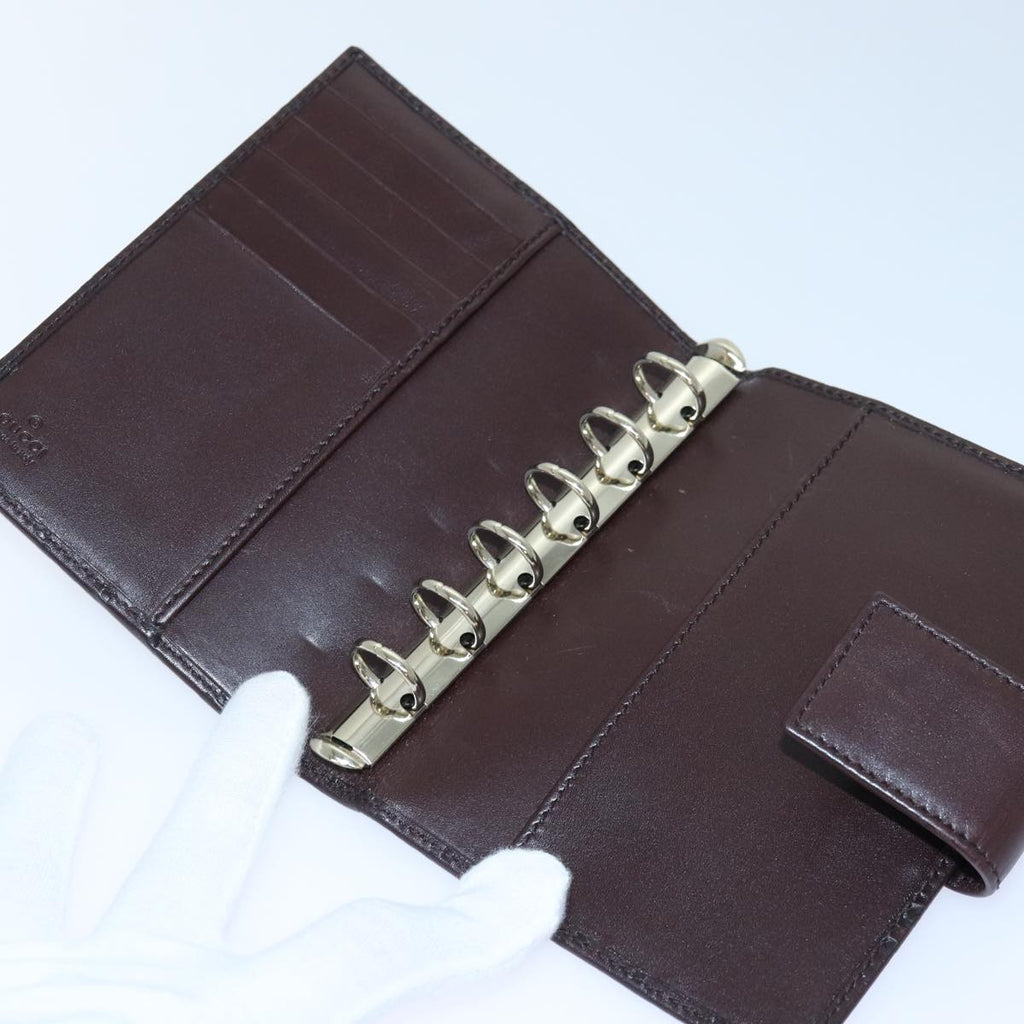 GUCCI GG Canvas Guccissima Day Planner Cover Brown Silver 115240 am6719
