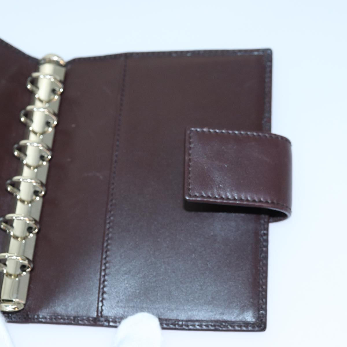GUCCI GG Canvas Guccissima Day Planner Cover Brown Silver 115240 am6719