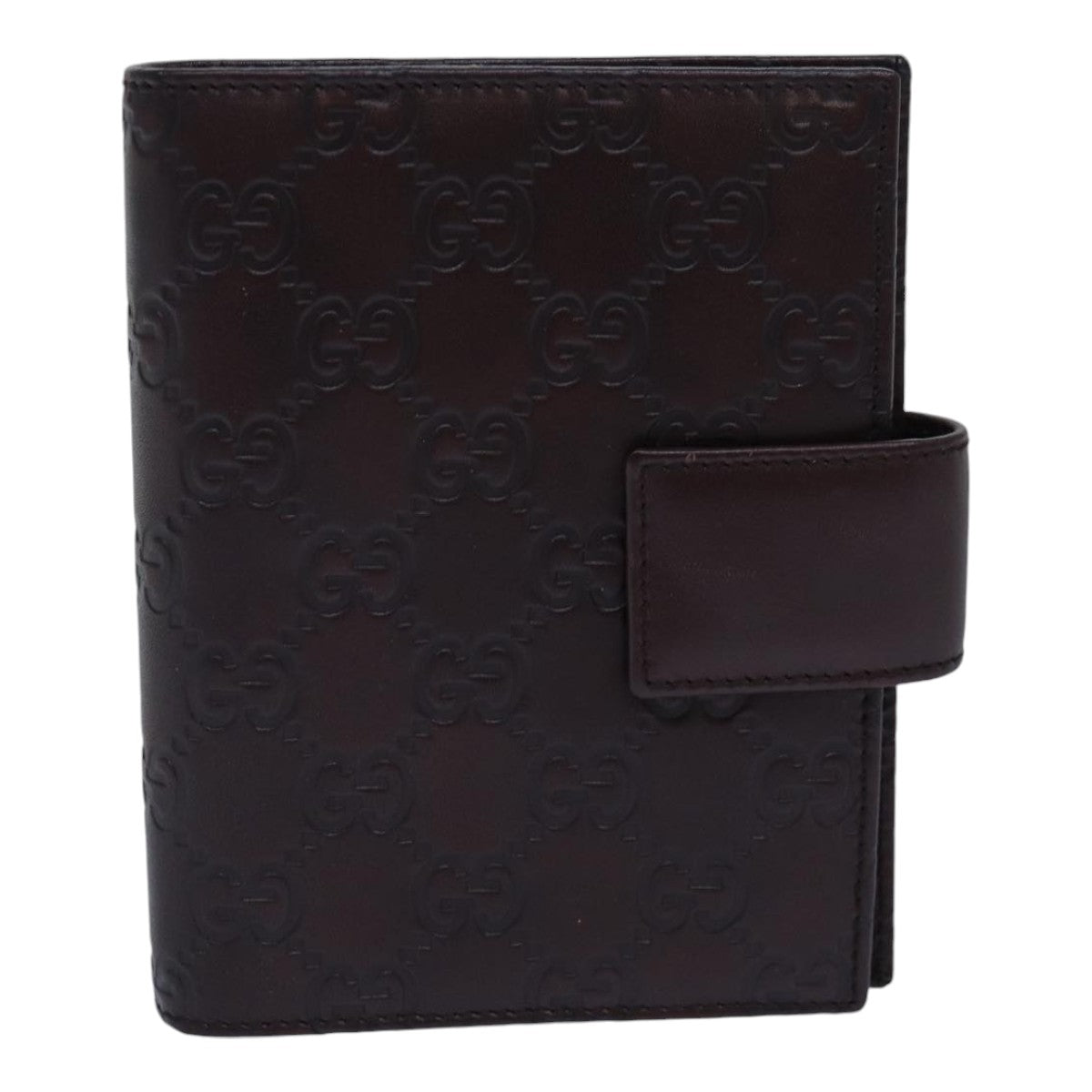 GUCCI GG Canvas Guccissima Day Planner Cover Brown Silver 115240 am6719