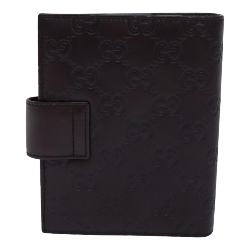 GUCCI GG Canvas Guccissima Day Planner Cover Brown Silver 115240 am6719