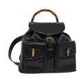 GUCCI Bamboo Backpack Leather Black Gold 003 2058 0016 am6724