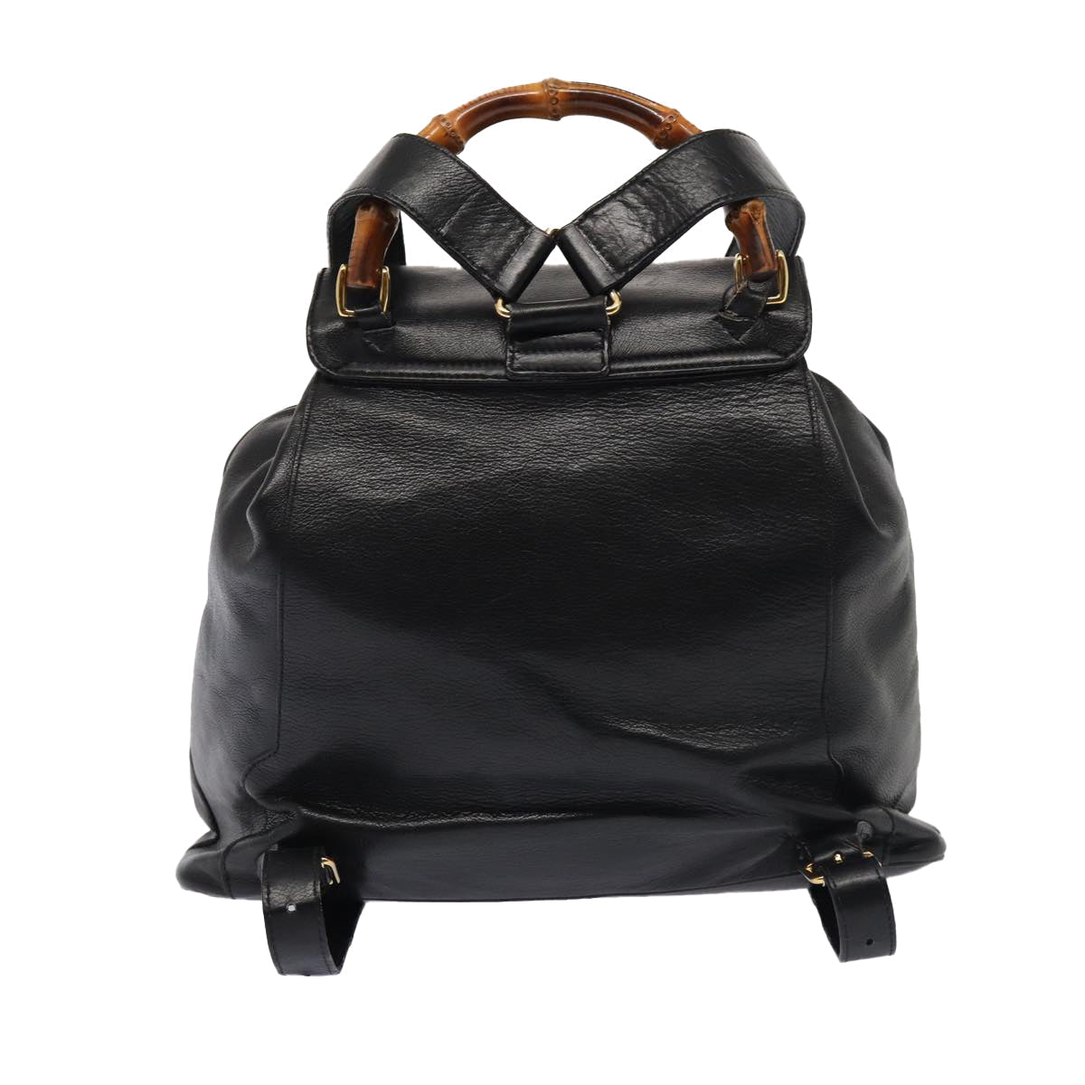 GUCCI Bamboo Backpack Leather Black Gold 003 2058 0016 am6724