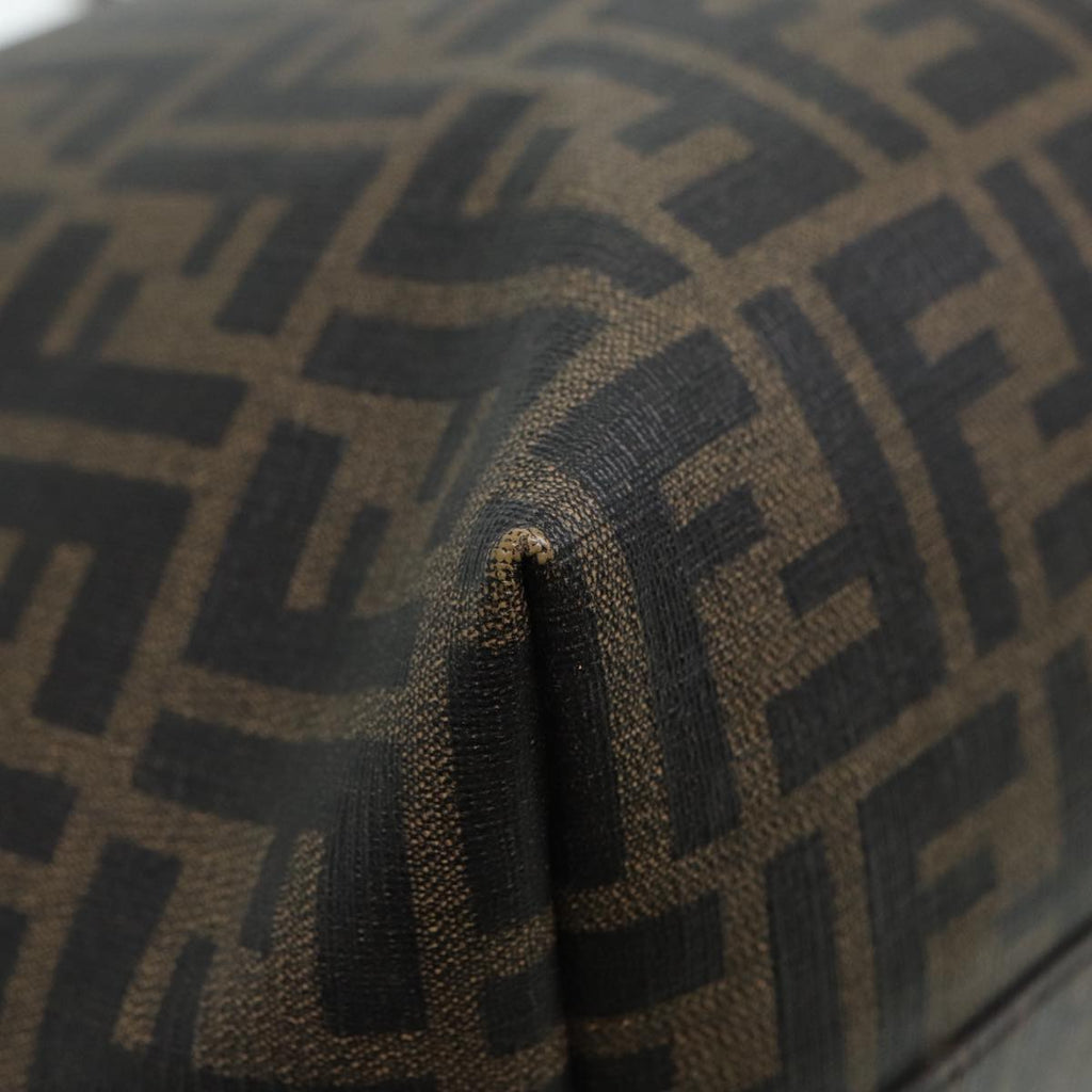 FENDI Zucca Canvas Tote Bag Brown Black gold am6727