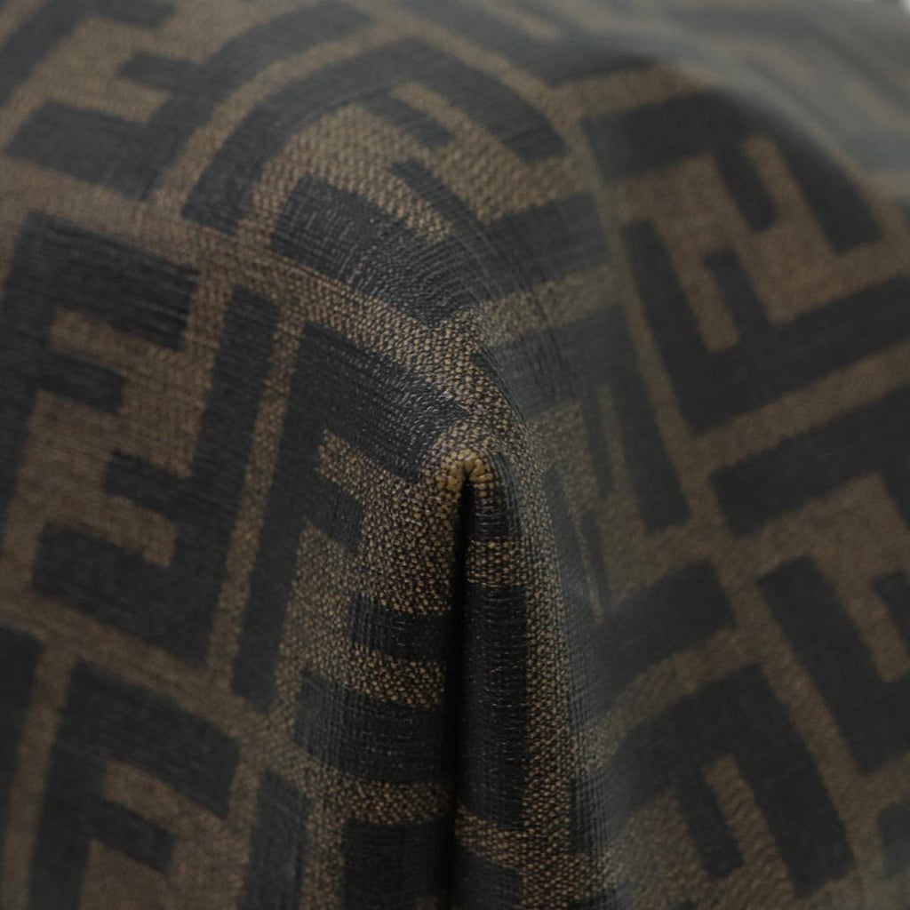 FENDI Zucca Canvas Tote Bag Brown Black gold am6727