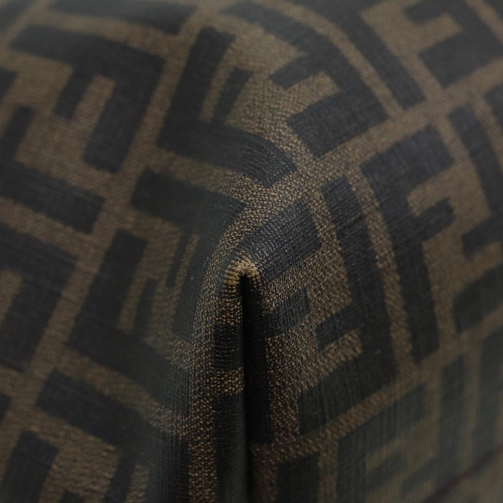 FENDI Zucca Canvas Tote Bag Brown Black gold am6727
