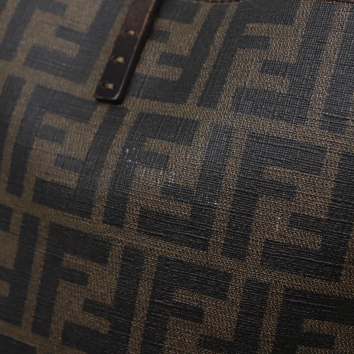 FENDI Zucca Canvas Tote Bag Brown Black gold am6727
