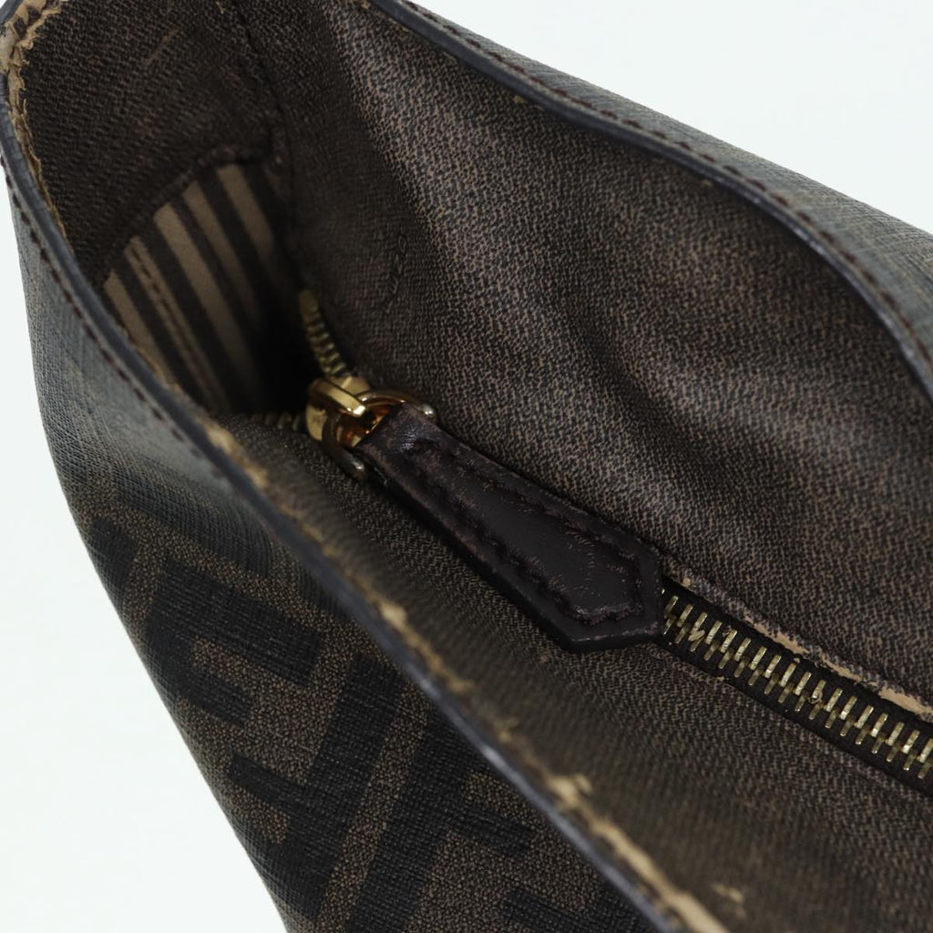 FENDI Zucca Canvas Tote Bag Brown Black gold am6727