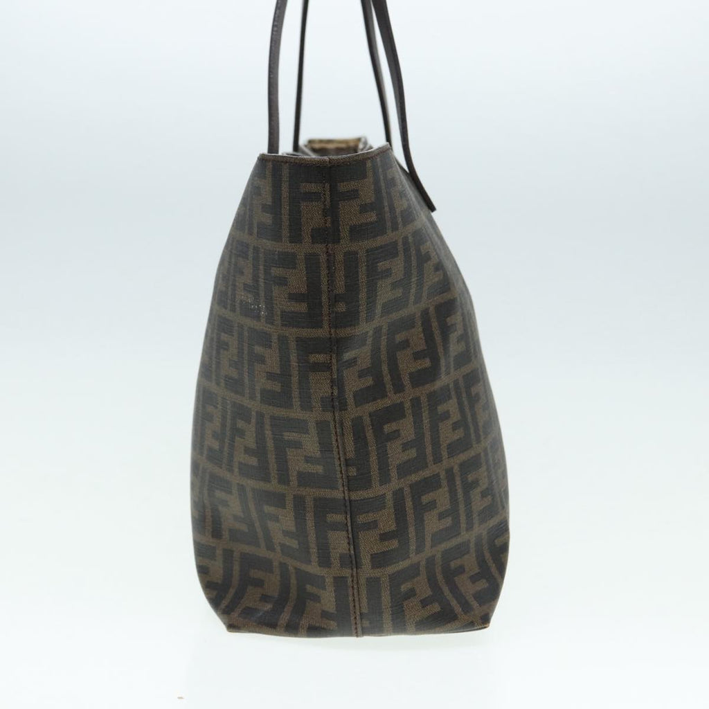 FENDI Zucca Canvas Tote Bag Brown Black gold am6727