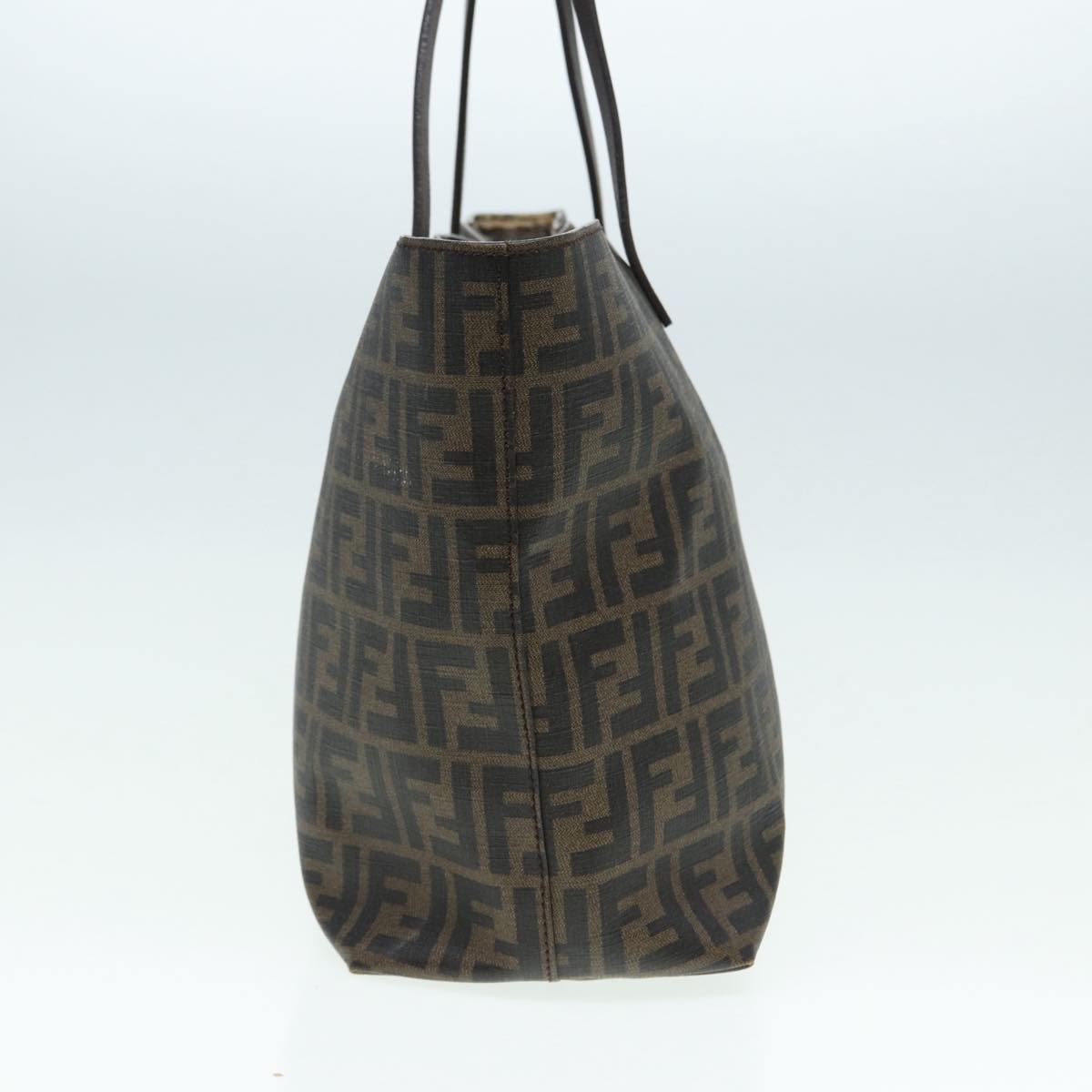 FENDI Zucca Canvas Tote Bag Brown Black gold am6727