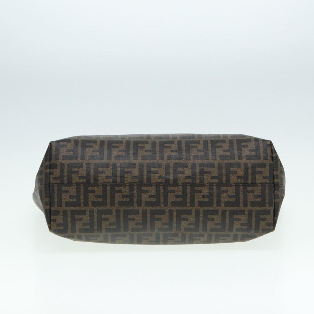 FENDI Zucca Canvas Tote Bag Brown Black gold am6727