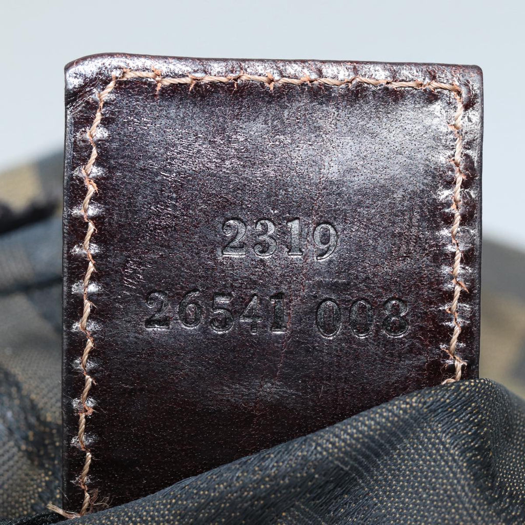 FENDI Zucca Canvas Hand Bag Brown Black Silver am6735