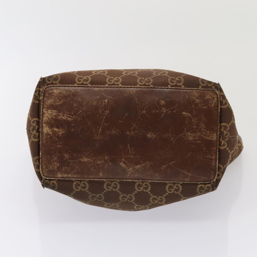 GUCCI GG Canvas Bamboo Hand Bag Nylon Canvas 2Set Brown Gray am6758