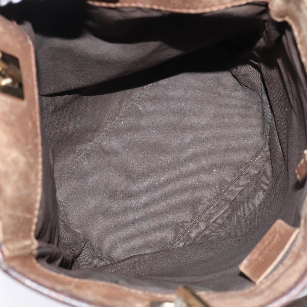 GUCCI GG Canvas Bamboo Hand Bag Nylon Canvas 2Set Brown Gray am6758
