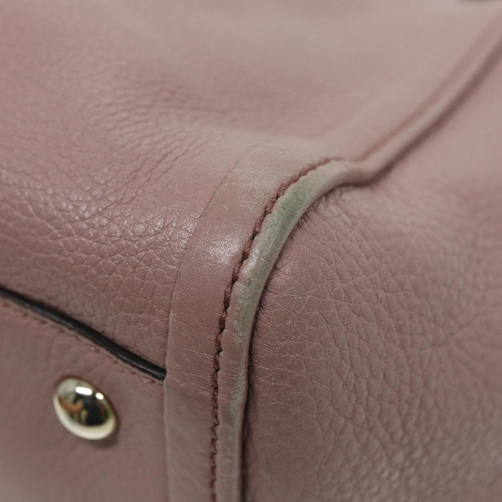 GUCCI Soho Hand Bag Leather 2way Gold Pink 336751 am6760