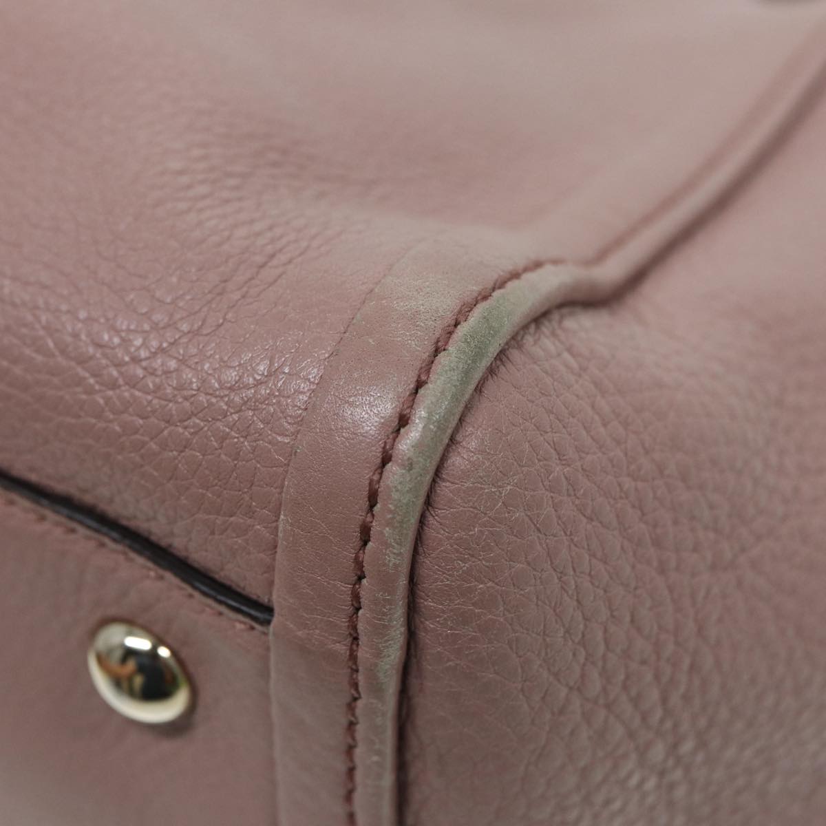 GUCCI Soho Hand Bag Leather 2way Gold Pink 336751 am6760