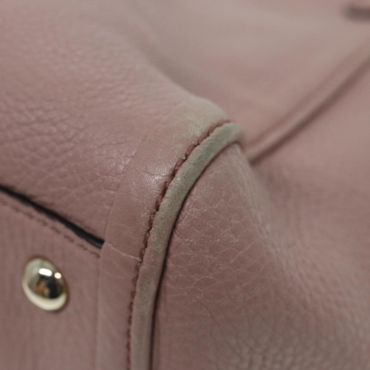 GUCCI Soho Hand Bag Leather 2way Gold Pink 336751 am6760