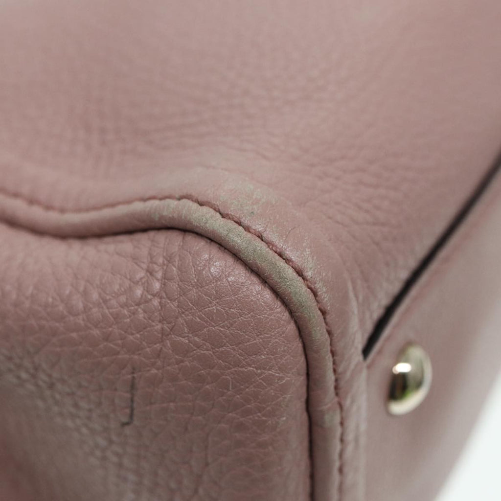 GUCCI Soho Hand Bag Leather 2way Gold Pink 336751 am6760