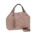 GUCCI Soho Hand Bag Leather 2way Gold Pink 336751 am6760
