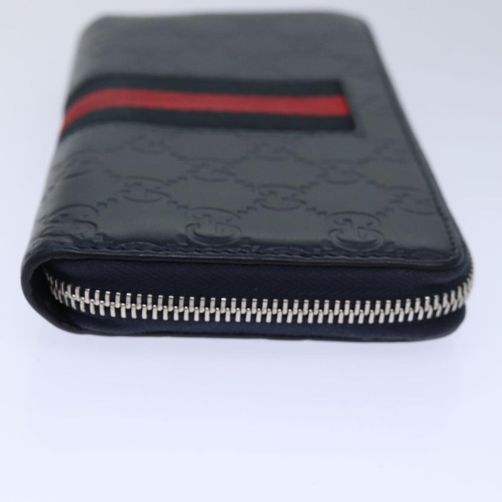 GUCCI GG Canvas Sherry Line Guccissima Long Wallet Navy Red 408831 am6761