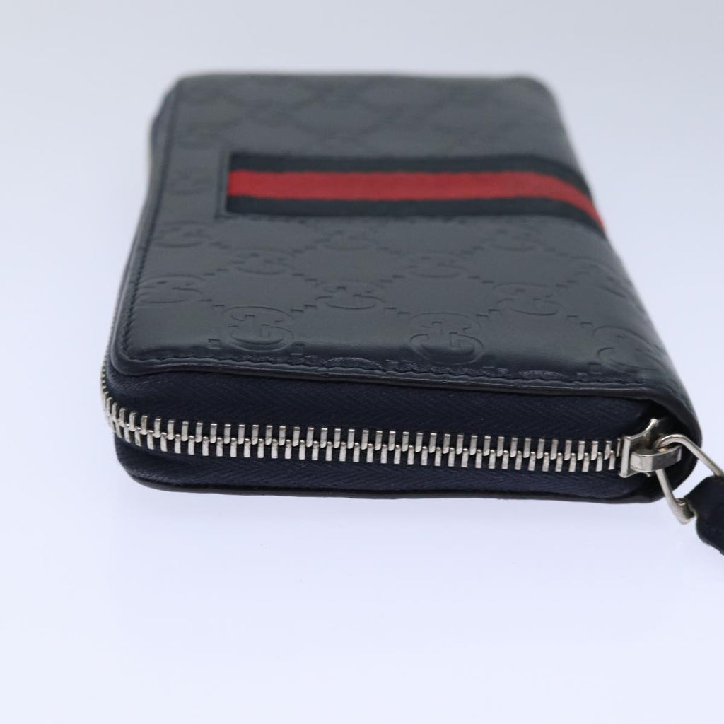 GUCCI GG Canvas Sherry Line Guccissima Long Wallet Navy Red 408831 am6761