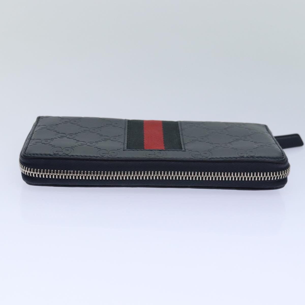 GUCCI GG Canvas Sherry Line Guccissima Long Wallet Navy Red 408831 am6761