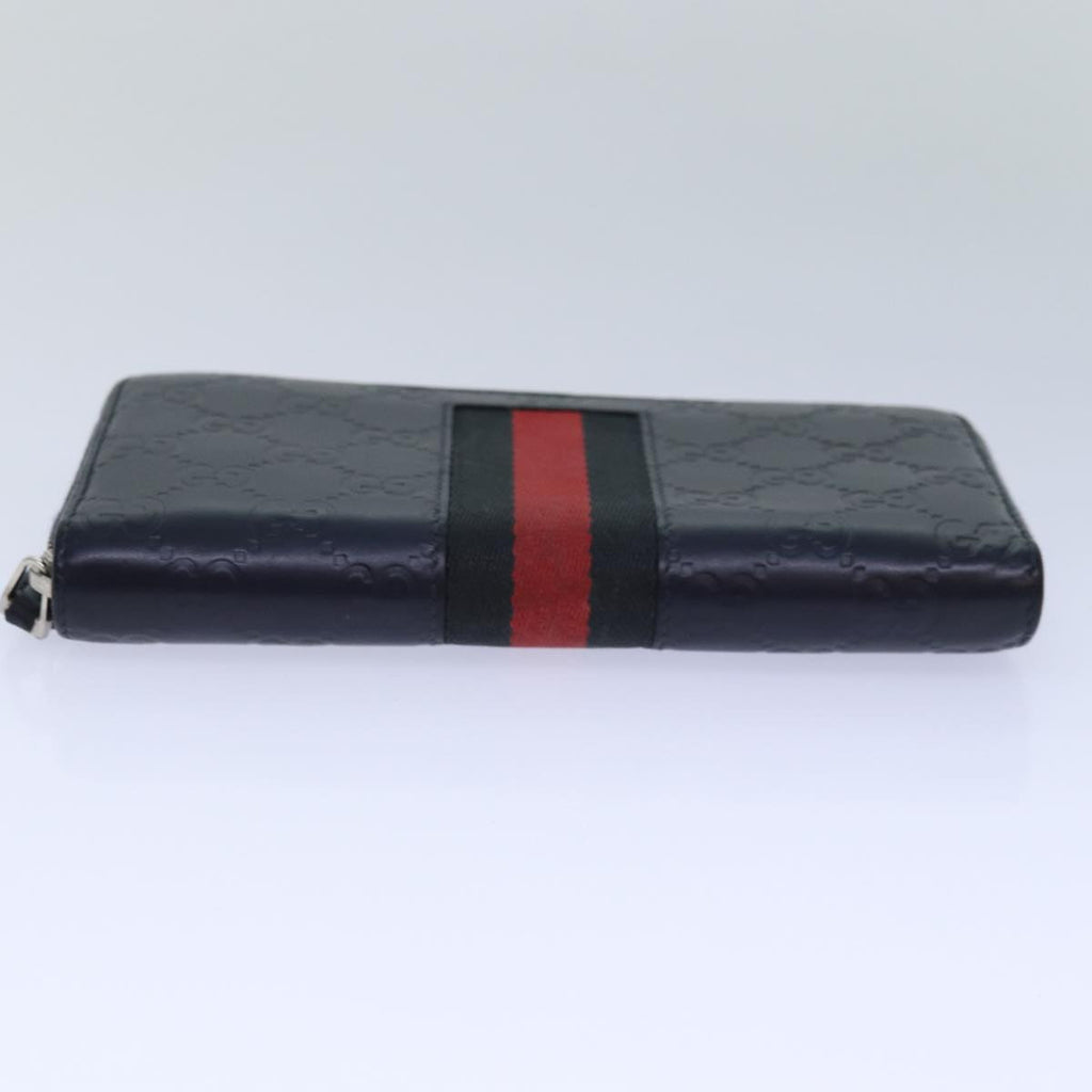 GUCCI GG Canvas Sherry Line Guccissima Long Wallet Navy Red 408831 am6761