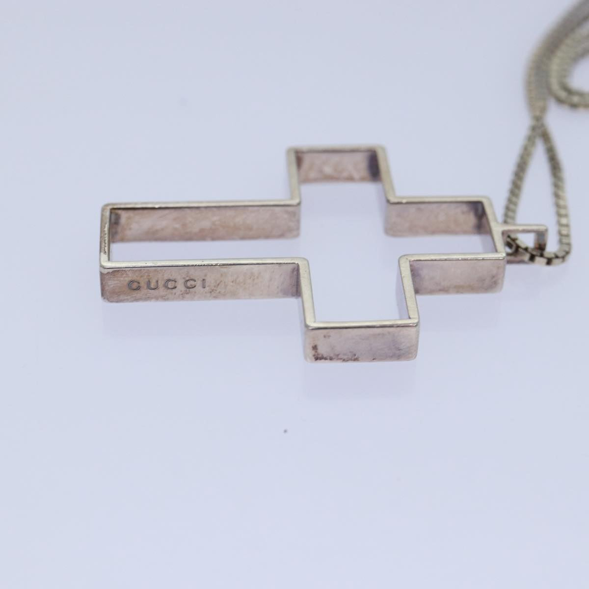 GUCCI Cross Necklace Ag925 Silver am6763