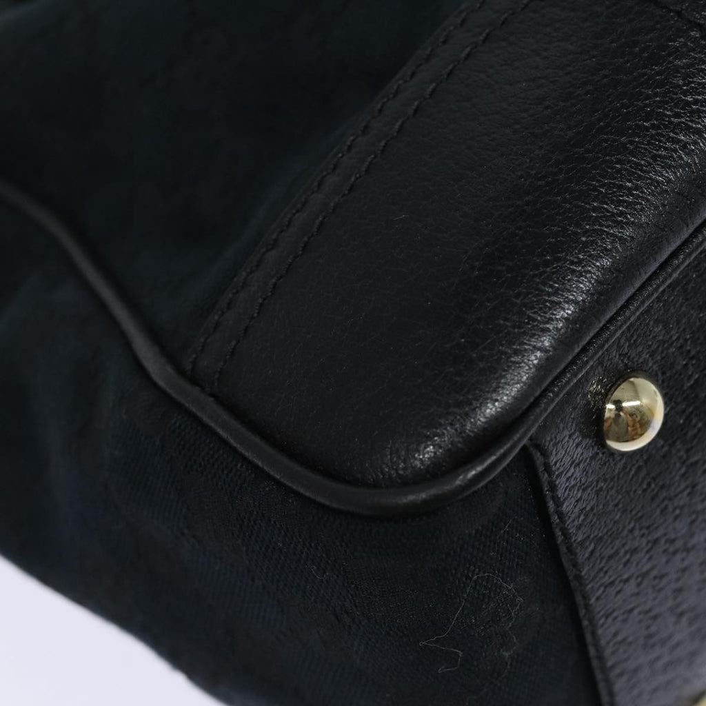GUCCI Pretty GG Canvas Web Sherry Line Hand Bag Black Gold 177052 am6773