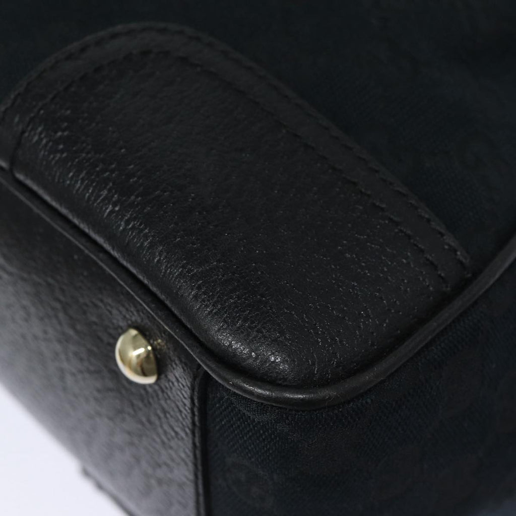 GUCCI Pretty GG Canvas Web Sherry Line Hand Bag Black Gold 177052 am6773