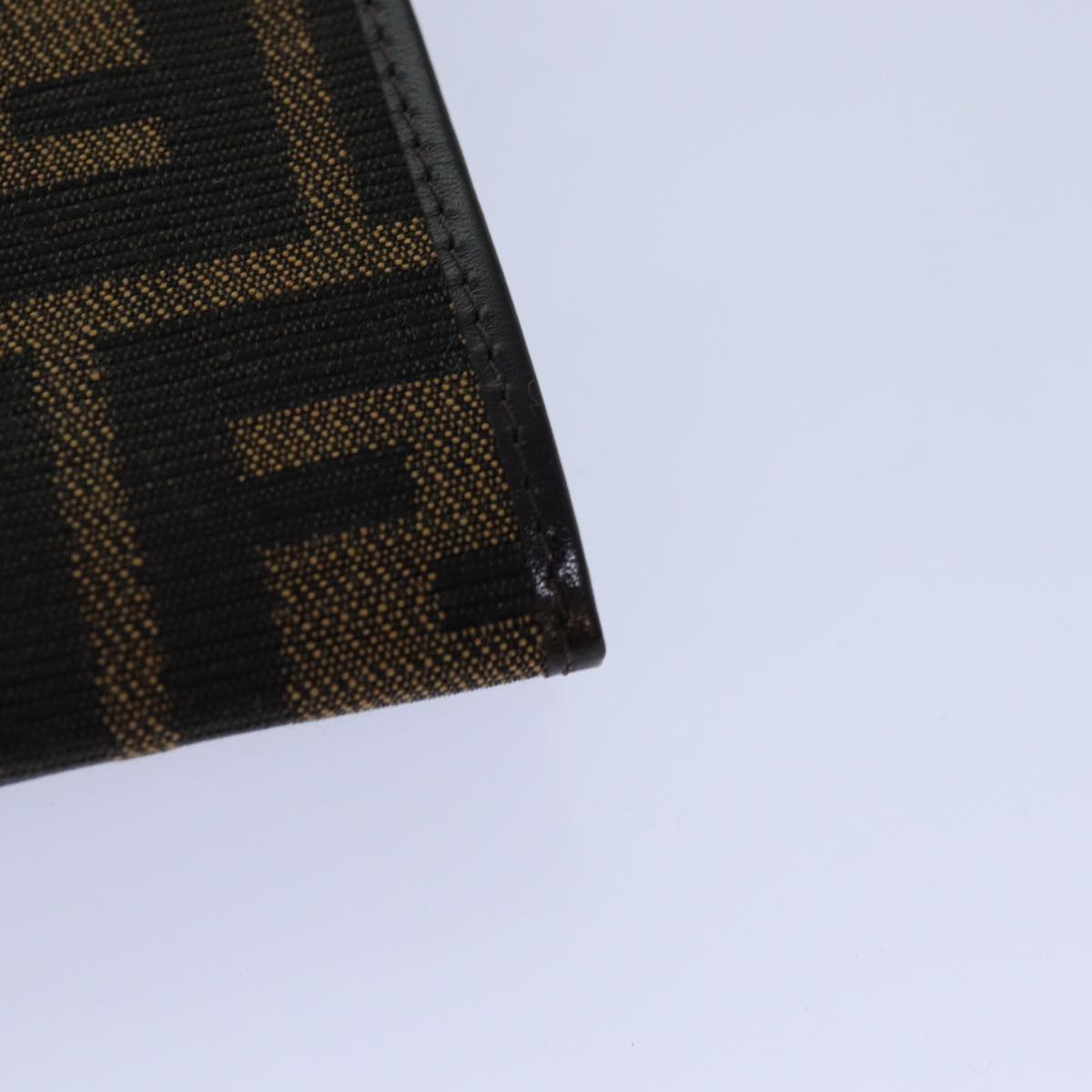 FENDI Zucca Canvas Long Wallet Black Brown Silver am6788