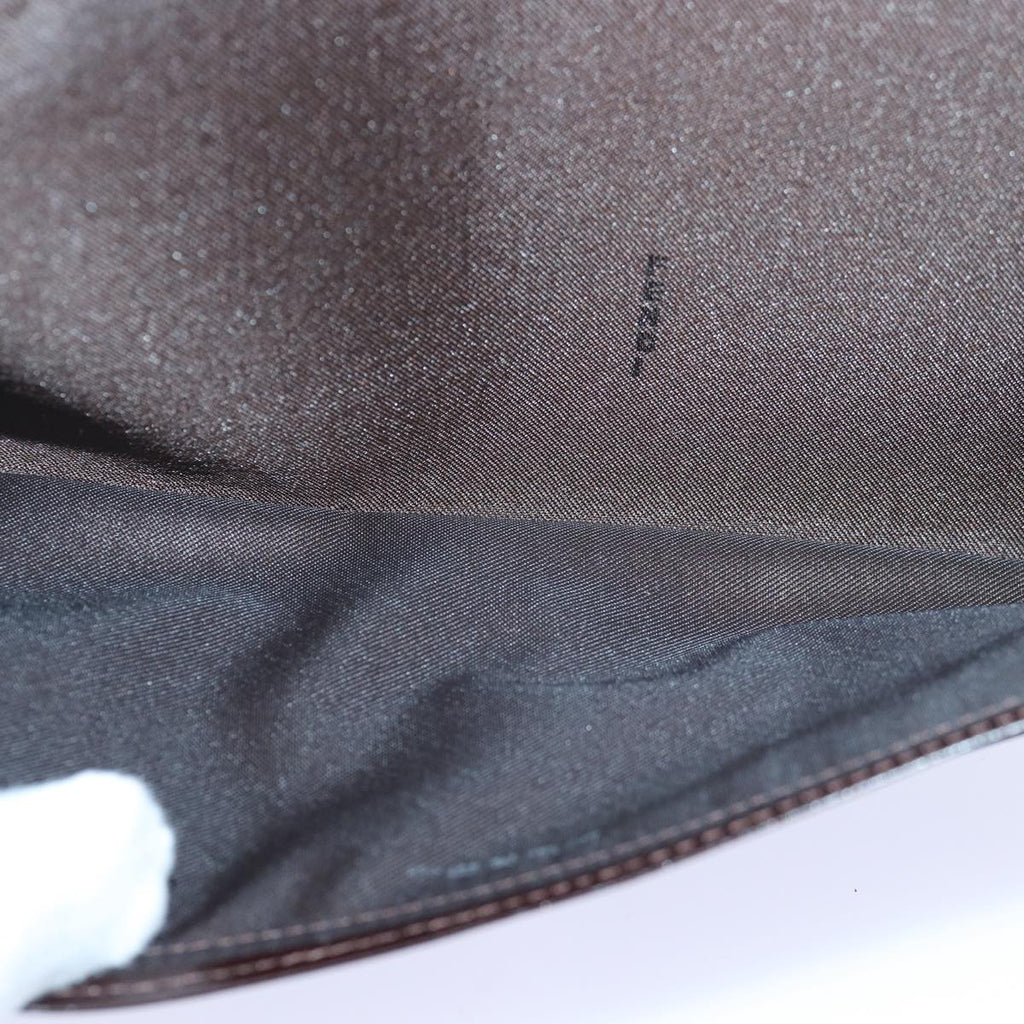 FENDI Zucca Canvas Long Wallet Black Brown Silver am6788