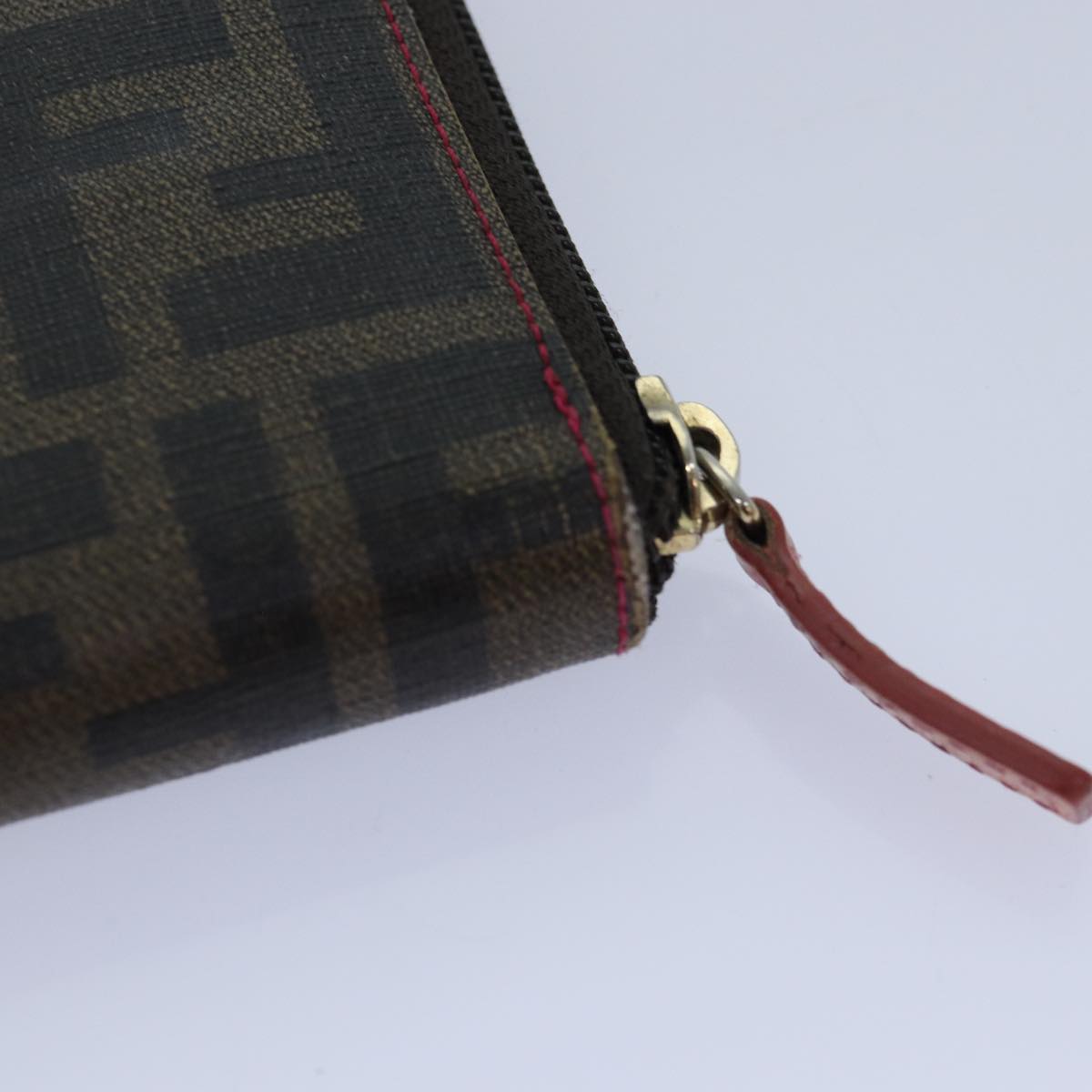 FENDI Zucca Canvas Long Wallet Black Brown gold am6791