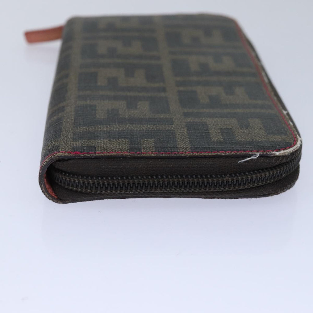 FENDI Zucca Canvas Long Wallet Black Brown gold am6791