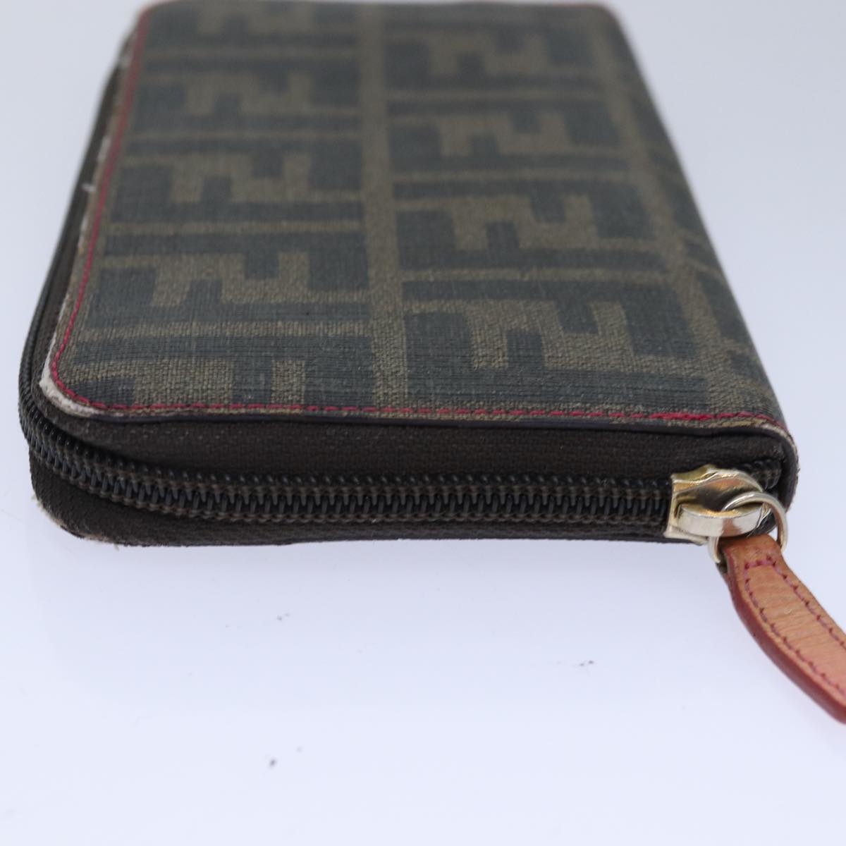 FENDI Zucca Canvas Long Wallet Black Brown gold am6791