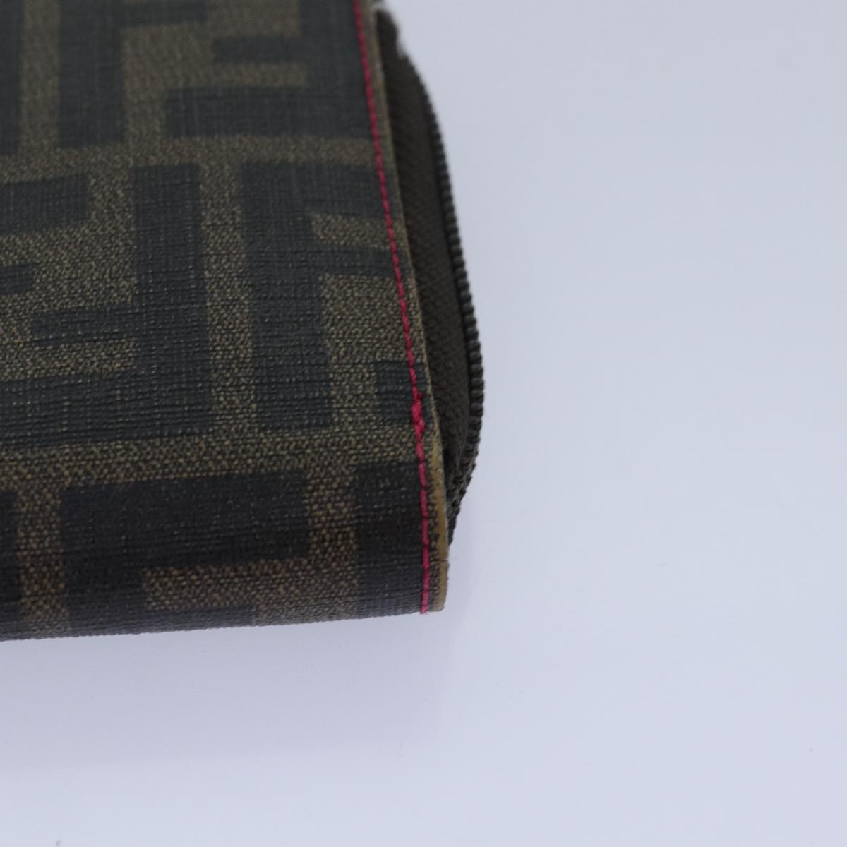 FENDI Zucca Canvas Long Wallet Black Brown gold am6791
