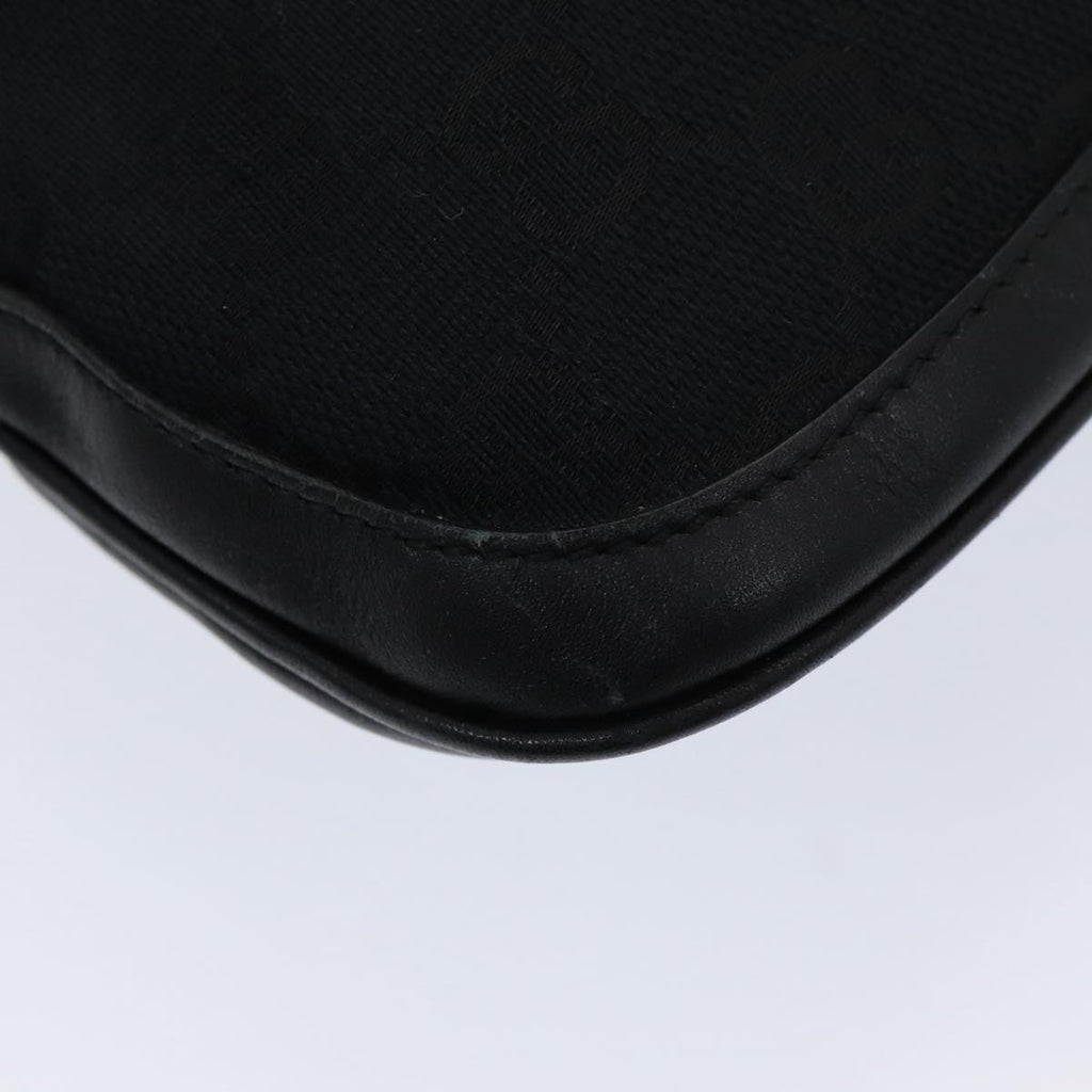 GUCCI Jackie GG Canvas Shoulder Bag Black Gold 001 4129 am6796