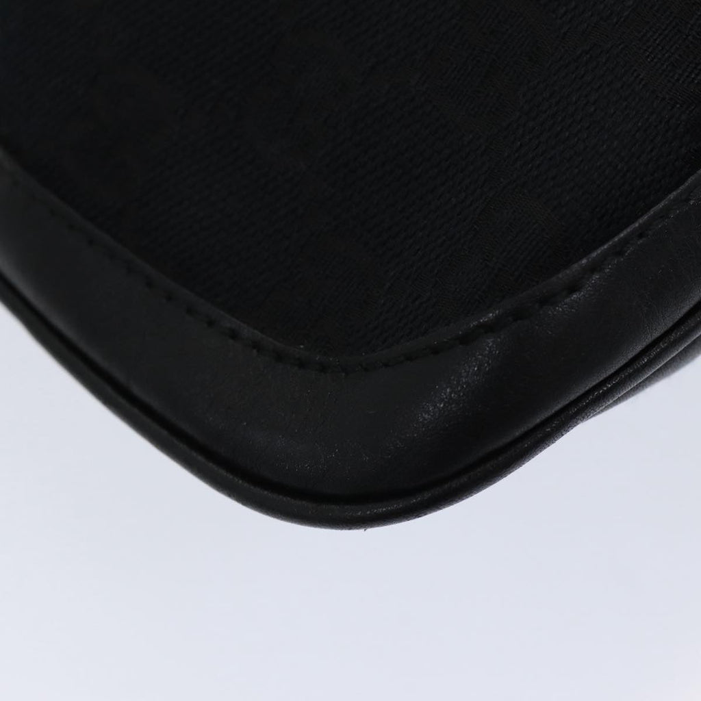 GUCCI Jackie GG Canvas Shoulder Bag Black Gold 001 4129 am6796