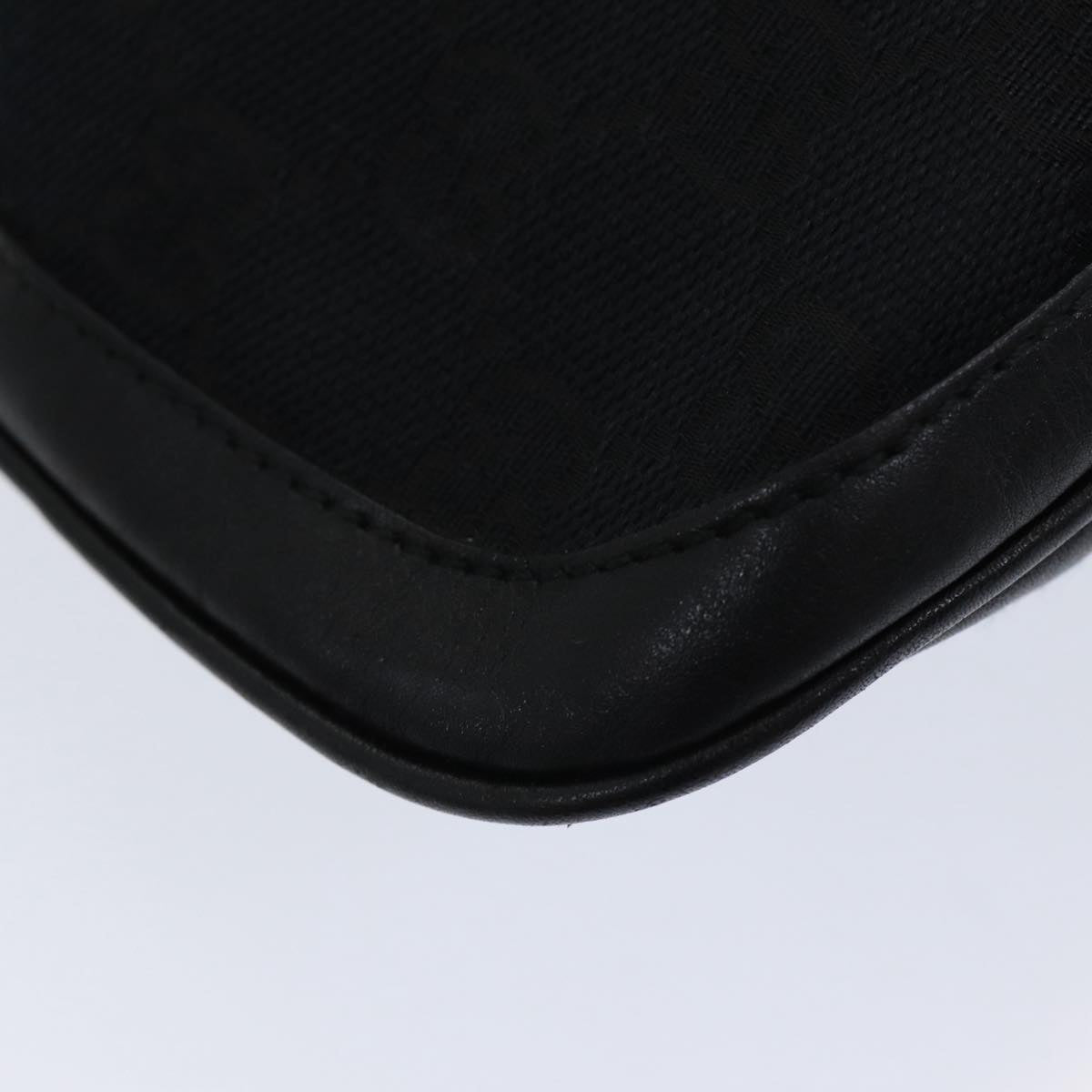 GUCCI Jackie GG Canvas Shoulder Bag Black Gold 001 4129 am6796