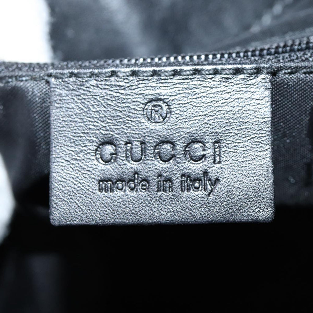GUCCI Jackie GG Canvas Shoulder Bag Black Gold 001 4129 am6796