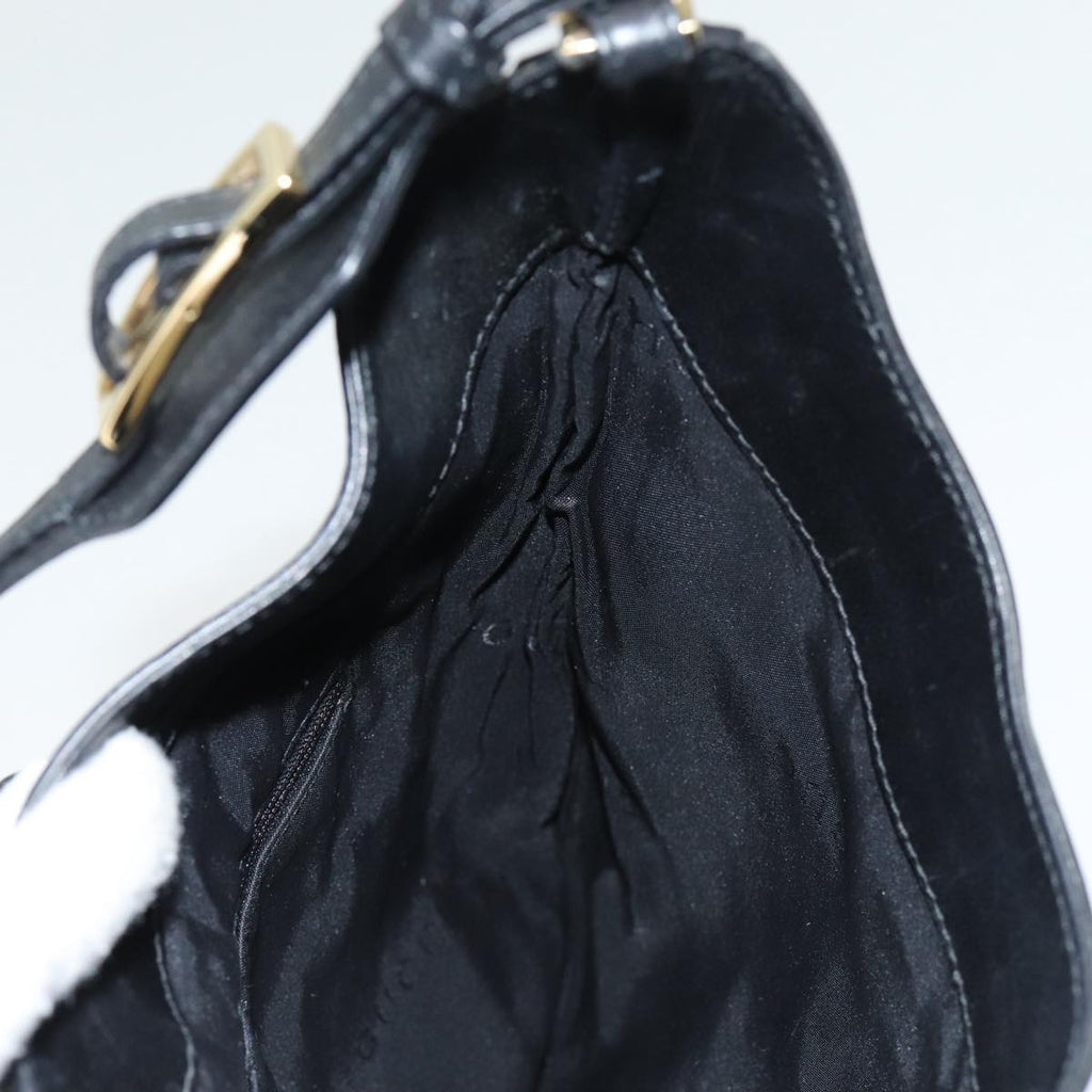 GUCCI Jackie GG Canvas Shoulder Bag Black Gold 001 4129 am6796