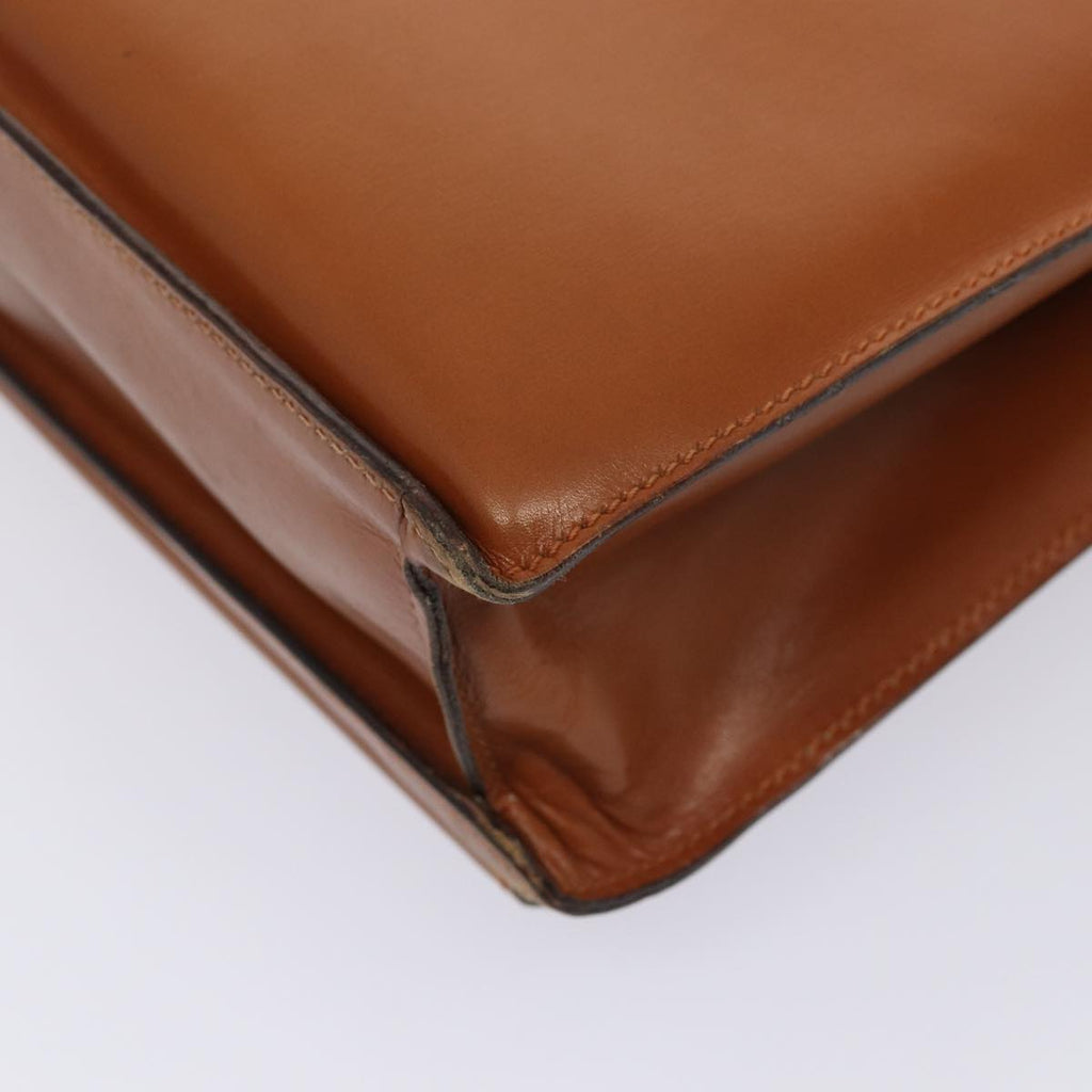 GUCCI Ready Lock Briefcase Leather 2way Brown Gold am6802