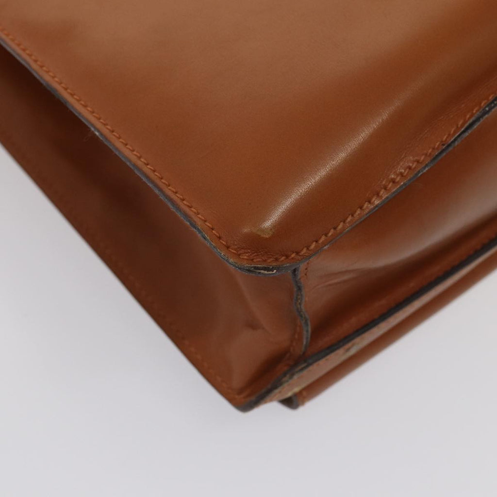 GUCCI Ready Lock Briefcase Leather 2way Brown Gold am6802