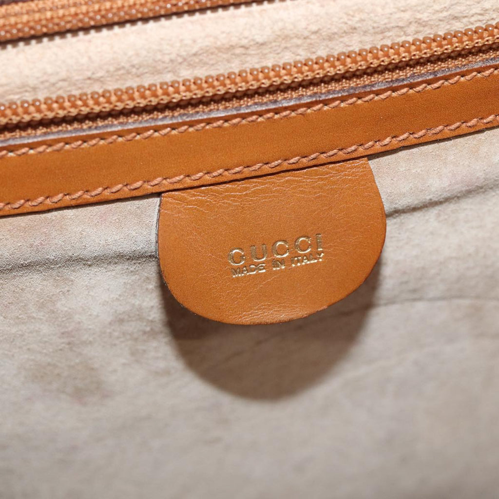 GUCCI Ready Lock Briefcase Leather 2way Brown Gold am6802
